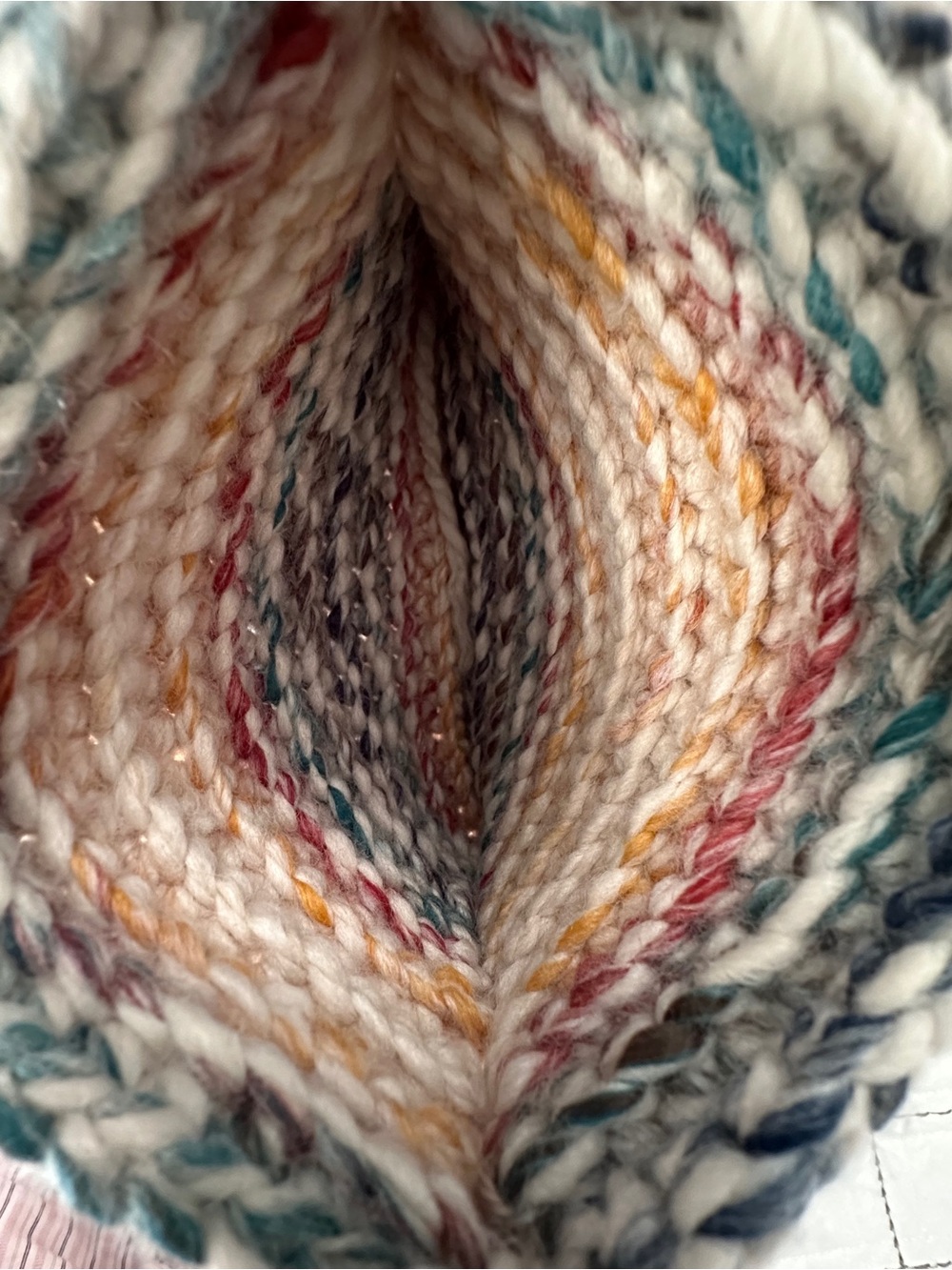 Adjustable Handmade Shoulder Multicolor Striped Crocheted Bag - Picture 5 of 5